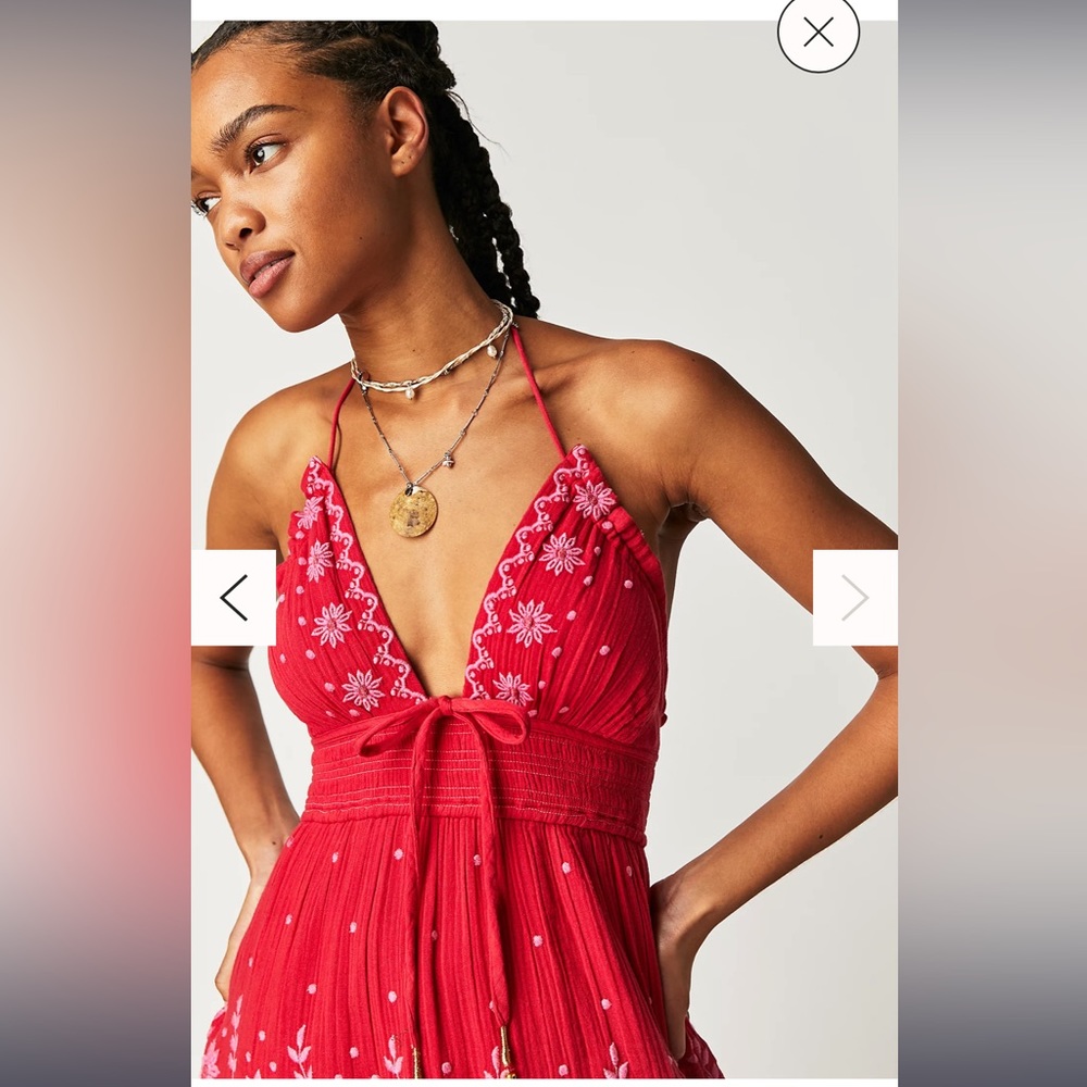 Free People Real Love Embroidered Dress XS NWT